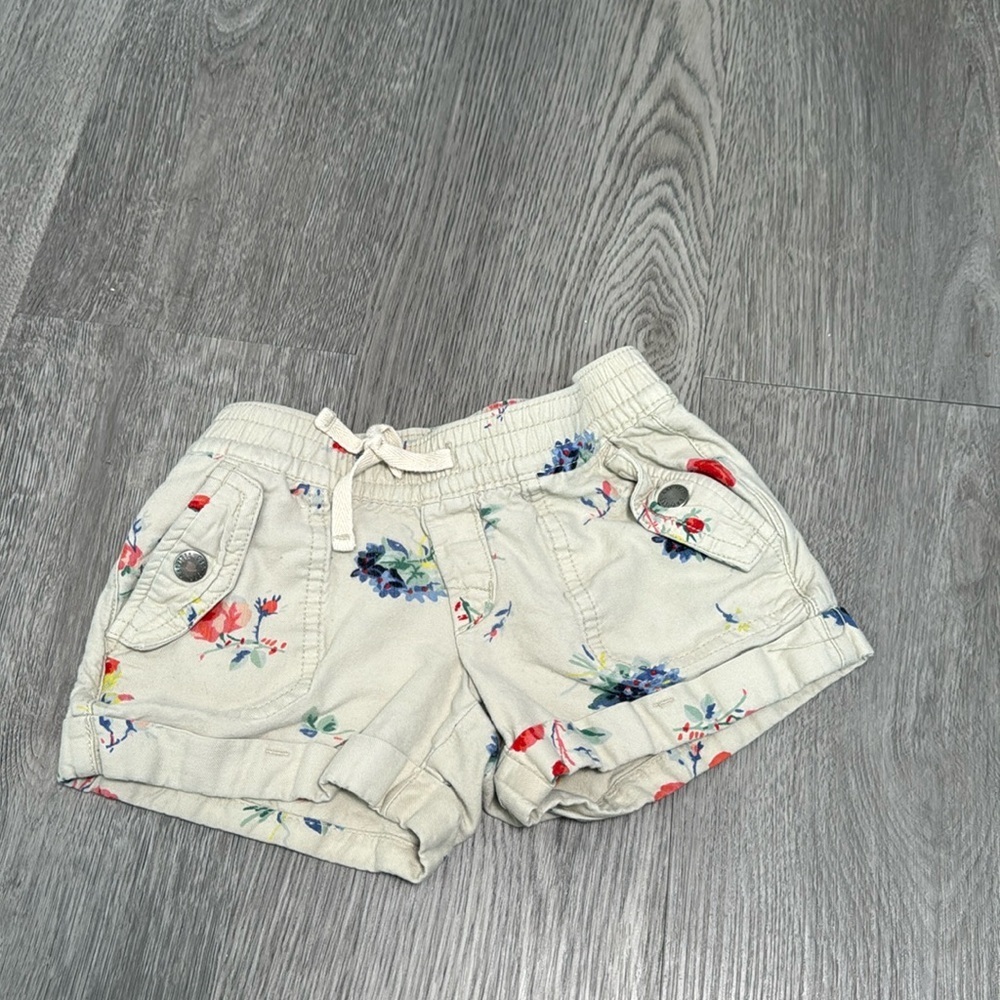 Girl's GAP Tan Floral Summer Elastic Waistband Shorts Size XS